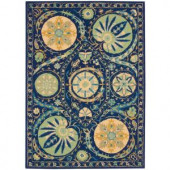 Nourison Suzani Blue 3 ft. 9 in. x 5 ft. 9 in. Area Rug