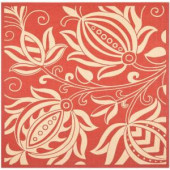 Safavieh Courtyard Red/Natural 6 ft. 7 in. x 6 ft. 7 in. Square Area Rug