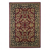 Kas Rugs Classic Kashan Red/Black 3 ft. 3 in. x 4 ft. 11 in. Area Rug
