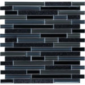 EPOCH Spectrum Black Galaxy-1661 Granite And Glass Blend Mesh Mounted Floor & Wall Tile - 4 in. x 4 in. Tile Sample