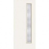 Builder's Choice 1 Lite Rain Glass Painted Fiberglass Classic Entry Door with Brickmould