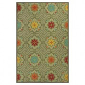 Kas Rugs High Fashion Motif Green/Red 7 ft. 6 in. x 9 ft. 6 in. Area Rug