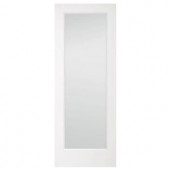 Steves & Sons 1 Lite Clear Glass Pine Primed White Interior Door Slab