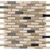 MS International Vienna Blend Brick 12 in. x 12 in. x 8 mm Glass Metal Stone Mosaic Wall Tile