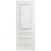 Masonite Palazzo Treviso Smooth 3-Panel Round Top Solid Core Primed Composite Prehung Interior Door