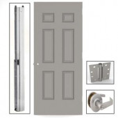 L.I.F Industries 36 in. x 84 in. 6-Panel Entrance Left-Hand Fire Proof Door Unit with Knockdown Frame