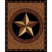 United Weavers Ranch Star Beige and Black 5 ft. 3 in. x 7 ft. 2 in. Area Rug