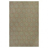 Kas Rugs Party Tiles Green/Cream 7 ft. 6 in. x 9 ft. 6 in. Area Rug