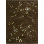 Nourison Rug Boutique Delicate Blossoms Brown 5 ft. 6 in. x 7 ft. 5 in. Area Rug