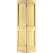 Masonite Smooth 2-Panel Round Top Solid-Core Unfinished Pine Interior Bi-fold Closet Door