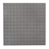 ROPPE Low Profile Circular Design Dark Gray 19.69 in. x 19.69 in. Dry Back Tile