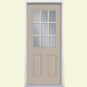 Masonite 9 Lite Painted Steel Entry Door with Brickmold