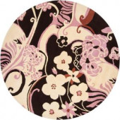 Chandra Dharma Pink/Cream 7 ft. 9 in. Round Area Rug