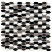 Emser Confetti Gelido Oval 12 in. x 12 in. x 4 mm Porcelain Mesh-Mounted Mosaic Tile