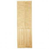 Kimberly Bay 24 in. Plantation Louvered Solid Core Unfinished Wood Interior Bi-fold Closet Door