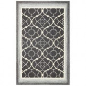 Kas Rugs Outdoor Filigree Charcoal 7 ft. 6 in. x 9 ft. 6 in. Area Rug