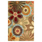 Kas Rugs Floral Overlay Sage/Multi 3 ft. 3 in. x 5 ft. 3 in. Area Rug