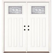 Feather River Doors Mission Pointe Zinc Craftsman Primed Smooth Fiberglass Double Entry Door