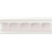 U.S. Ceramic Tile Color Collection 2 in. x 6 in. Bright Glazed Snow White Dentil Listel Wall Tile