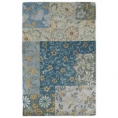 Kaleen Calais Autumn Leaves Blue 5 ft. x 7 ft. 9 in. Area Rug