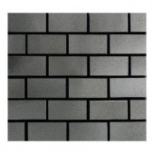 Daltile Urban Metals Stainless 12 in. x 12 in. x 8mm Metal Brick-Joint Mesh-Mounted Mosaic Wall Tile (10 sq. ft. / case)