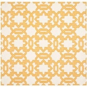 Safavieh Dhurries Ivory/Yellow 6 ft. x 6 ft. Square Area Rug