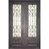 Iron Doors Unlimited Vita Francese 3/4 Lite Painted Oil Rubbed Bronze Decorative Wrought Iron Entry Door