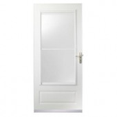 400 Series 34 in. White Aluminum Self-Storing Storm Door with Nickel Hardware