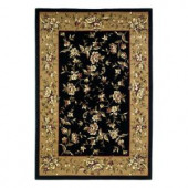 Kas Rugs Traditional Florals Black/Beige 7 ft. 7 in. x 10 ft. 10 in. Area Rug