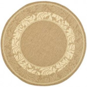 Safavieh Courtyard Brown/Natural 5.3 ft. x 5.3 ft. Round Area Rug