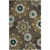 LR Resources Enchant Grey 7 ft. 9 in. x 9 ft. 9 in. Plush Indoor Area Rug