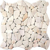MS International White Flat Pebbles 16 in. x 16 in. Marble Floor & Wall Tile