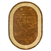 Safavieh Silk Road Chocolate and Light Gold 4 ft. 6 in. x 6 ft. 6 in. Oval Area Rug
