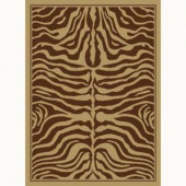 United Weavers Brown Zebra 7 ft. 10 in. x 10 ft. 6 in. Contemporary Area Rug