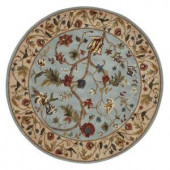Home Decorators Collection Antoinette Wembley Blue/Beige 5 ft. 5 in. Round Area Rug