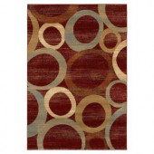 Lavish Home Sphere Vision Red and Beige 5 ft. x 7 ft. 3 in. Area Rug