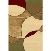 LA Rug Inc. 123/00 Melange Collection, combination of cream, brown, olive green and burgundy colors, 5 ft. x 8 ft. Indoor Area Rug