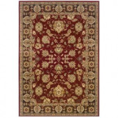 LR Resources Traditional Red and Brown Rectangle 5 ft. 3 in. x 7 ft. 5 in. Plush Indoor Area Rug