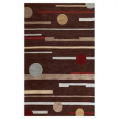 Kas Rugs Linear Rise Brown 3 ft. 3 in. x 5 ft. 3 in. Area Rug