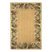 Kas Rugs Centered Bamboo Floral Beige 8 ft. 6 in. x 11 ft. 6 in. Area Rug