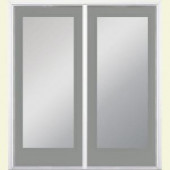 Masonite 60 in. x 80 in. Silver Cloud Steel Prehung Left-Hand Inswing 1 Lite Patio Door with No Brickmold in Vinyl Frame