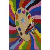 LA Rug Inc. Fun Time Painting Time Multi Colored 39 in. x 58 in. Area Rug