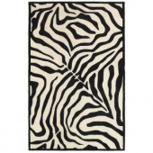 LR Resources Fashion Black and Cream 7 ft. 9 in. x 9 ft. 9 in. Plush Indoor Area Rug