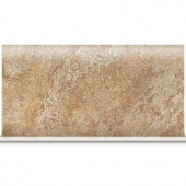 Daltile Del Monoco Adriana Rosso 6 in. x 13 in. Glazed Porcelain Cove Base Floor and Wall Tile