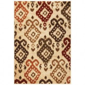 Kas Rugs Soft Ikat Ivory 5 ft. 3 in. x 7 ft. 8 in. Area Rug