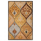 Kas Rugs Tribal Ornate Charcoal/Gold 5 ft. x 8 ft. Area Rug
