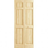 Frameport 30 in. x 80 in. 6-Panel Pine Unfinished Premium Interior Bi-fold Closet Door