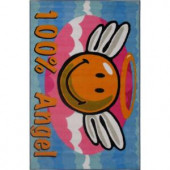LA Rug Inc. Smiley Angel Multi Colored 19 in. x 19 in. Accent Rug