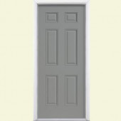 Masonite 6-Panel Painted Steel Entry Door with Brickmold