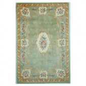 Kas Rugs Classy Aubusson Sage 5 ft. 3 in. x 8 ft. Area Rug